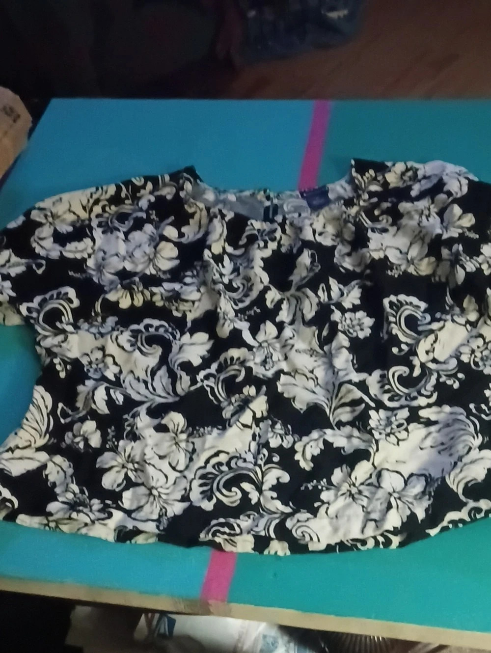 Architecte Floral Blouse in Black & White Size XL